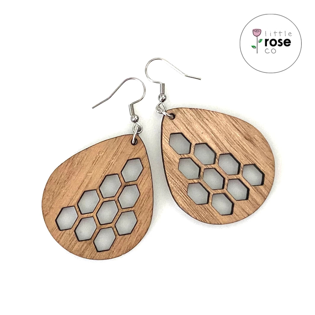 Tassie Oak Honeycomb Earrings