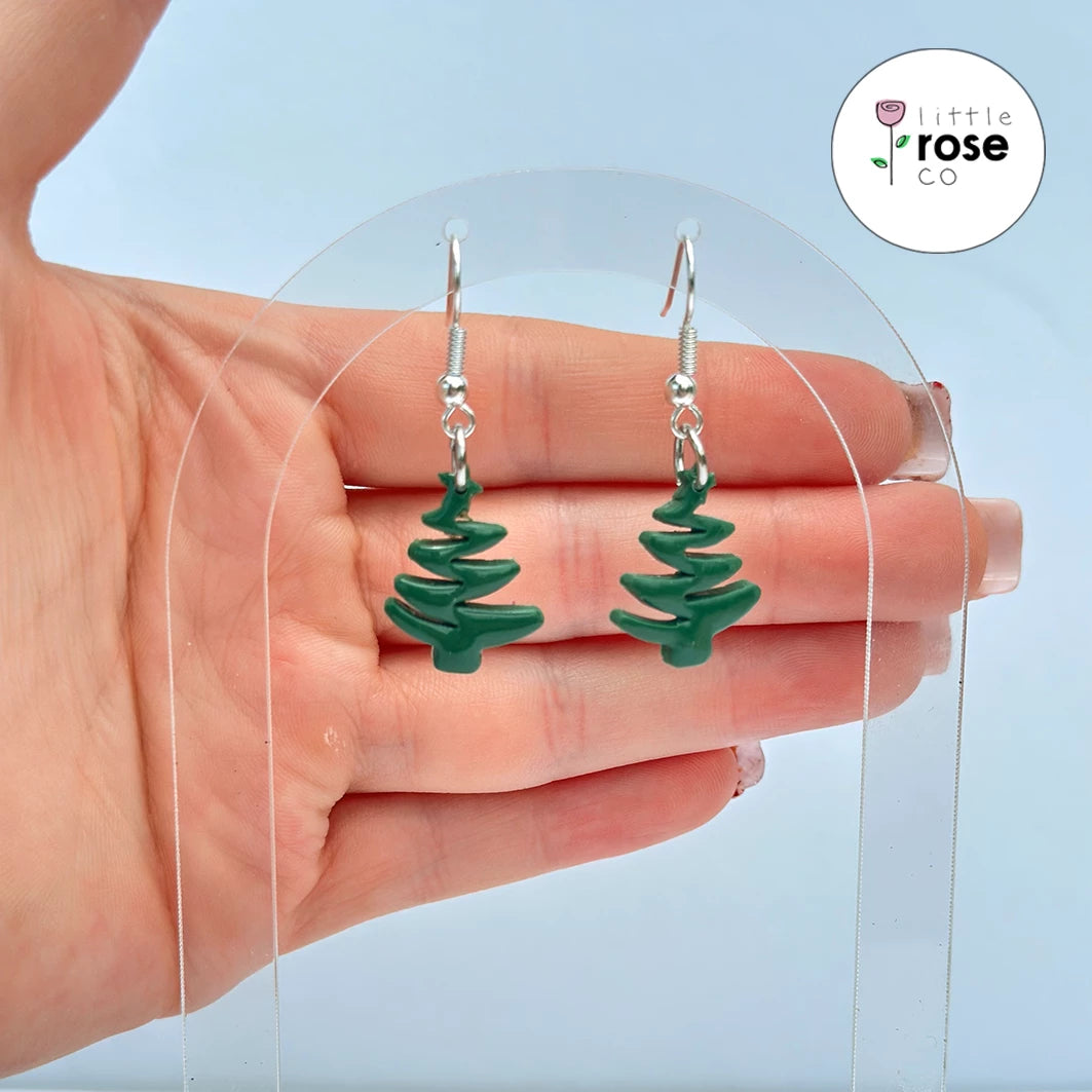 Christmas Tree Small Dangle Earrings