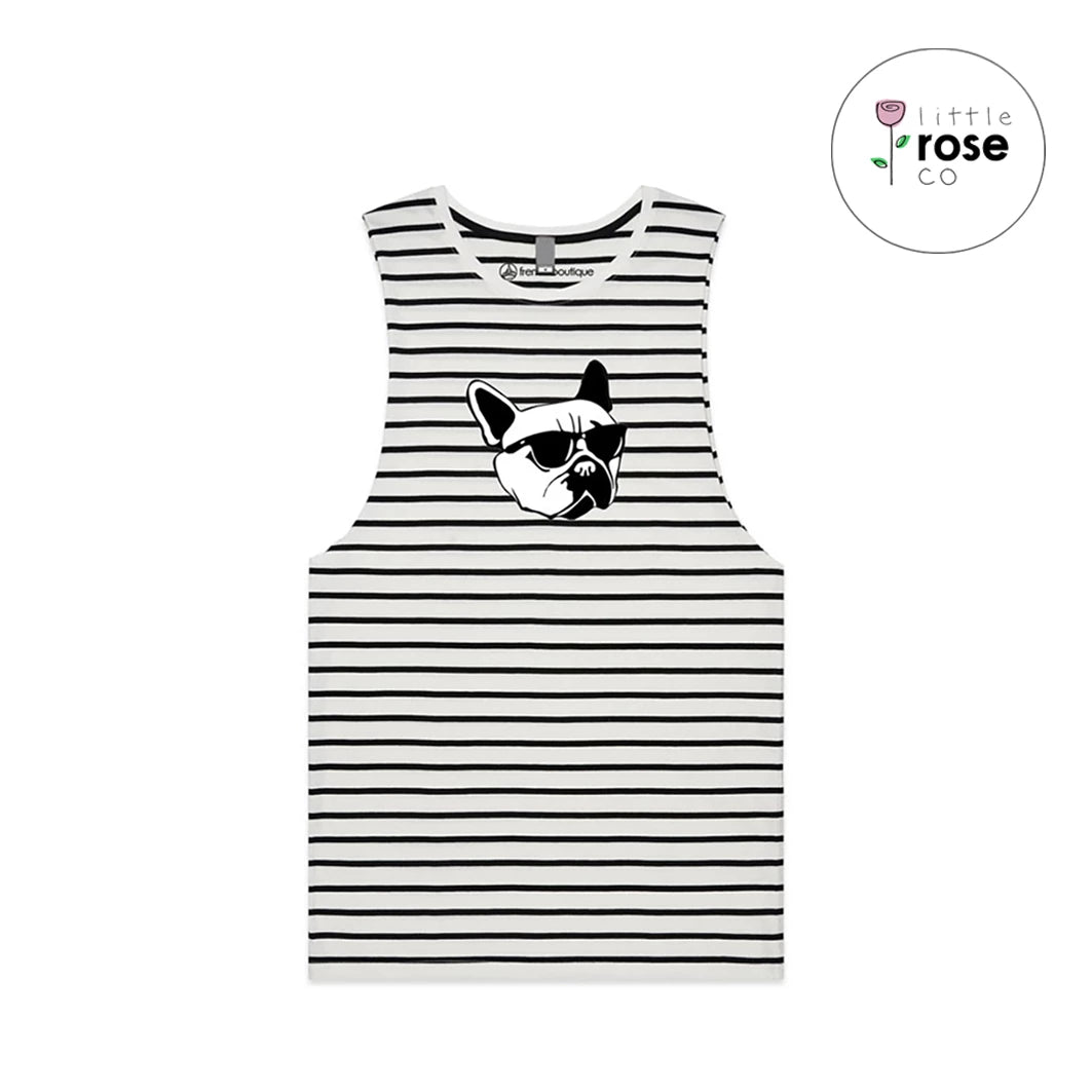 'French Bulldog' Striped T-Shirt - Tank