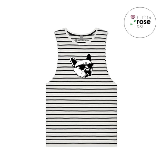 'French Bulldog' Striped T-Shirt - Tank
