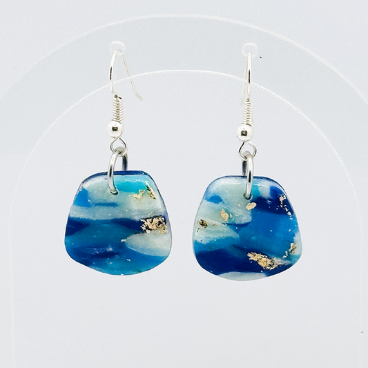 Sea of Blue and Gold Organic Dangles
