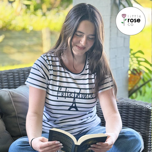 Short-Sleeve Striped "Folie Douce" French T-Shirt