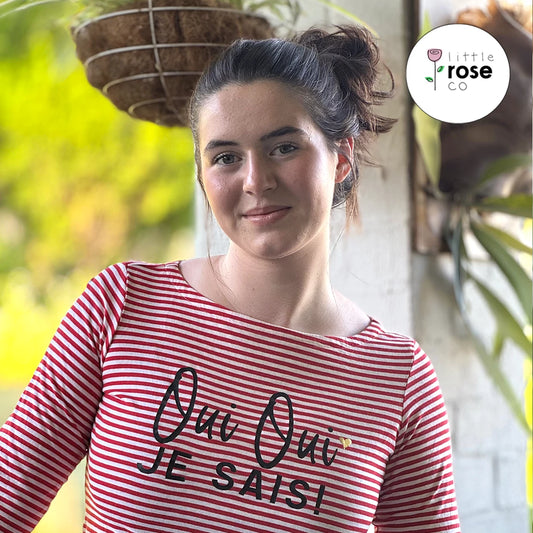 Long-Sleeve Striped "Oui Oui Je sais" French T-Shirt